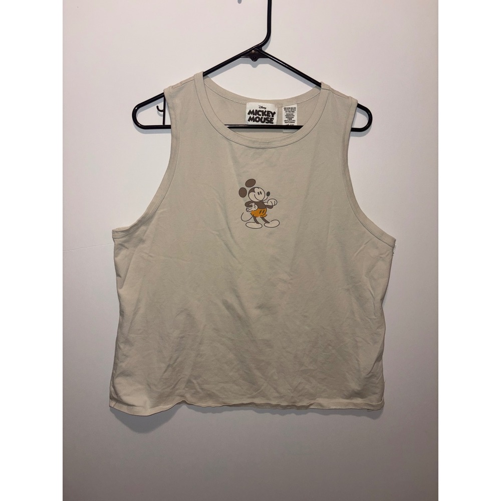 Disney Mickey Mouse Genuine Mousewear Tank Top Graphic Sleeveless Beige XL